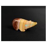 Zuni Carved Dolomite Heartline Bear Fetish