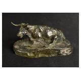 Charles M Russell Montana Sitting Steer Bronze