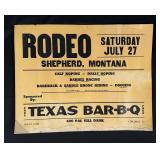 1960s Shepherd Montana Rodeo Sign