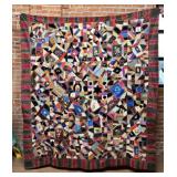 Antique Exceptionally Fine Folk Art Crazy Quilt
