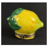 Limoges Peint Main Porcelain Trinket Box Lemon