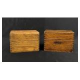 Antique Oak Recipe Boxes