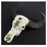 Argentinian Taxidermy Painted Water Buffalo Skull