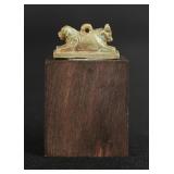 Ancient Egyptian Faience Amulet of Lion and Bull