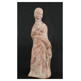 Ancient Greek Helenestic Tanagra Terracotta Figure