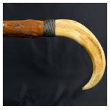 Wild Boar Tusk Cane Walking Stick