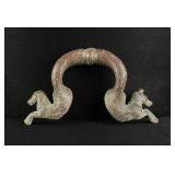 Ancient Roman Bronze Hippocampus Basin Handle