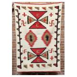 Navajo Indian Hourglass Whirling Log Swastika Rug