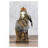 Native American Indian Mink Skull Totem Doll