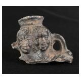 Ancient Egyptian Amphora Handle of Black Man Woman