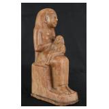 Ancient Egyptian Alabaster Isis Horus Statue