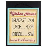 Kitchen Hours Sign