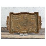 Cast Iron Sun and Whirling Log Cigar Tray