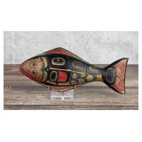 Northwest Coast Style Carved Halibut Rattle