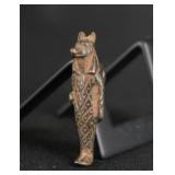 Ancient Egyptian Bronze Amulet of Mummified Anubis