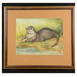 Diane Davis Otter Watercolor Painting