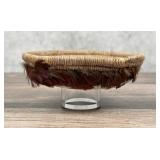 Pomo Native American Indian Feather Gift Basket