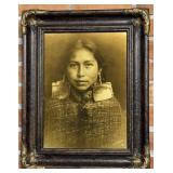 Edward Curtis Tsawatenok Girl Orotone Photo