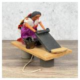 Metate Mexican Pull String Doll