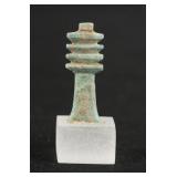 Ancient Egyptian Faience Djed Pillar Amulet