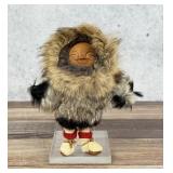 Alaskan Inuit Eskimo Wood Face Doll