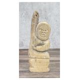 Fred Nayokpuk Inuit Carved Whale Bone Sculpture