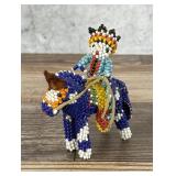 Zuni Native American Indian Beaded Horse Rider