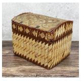 Micmac Indian Quilled Birch Bark Dometop Trunk