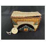 Micmac Indian Quilled Birch Bark Trunk