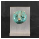 Ancient Egyptian Faience Relief Cat Head