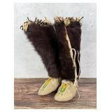 High Top Cree Indian Beaded Mukluks Moccasins