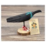 Chandler Begaye Navajo Folk Art Wood Carving Raven