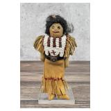 Native American Indian Whirling Log Beaded Doll