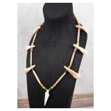 Buffalo Teeth, Bone and Indian Trade Beads