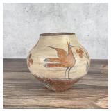 Historic Zia Pueblo Polychrome Bird Olla Jar
