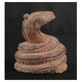 Ancient Egyptian Wood Coiled Snake Statuette