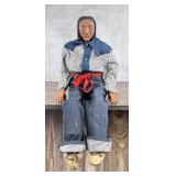 Native American Indian Jointed Wood Display Doll