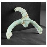 Ancient Laconian Bronze Oinochoe Handle Lion Heads