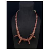 Native American Indian Pipestone Bead Necklace