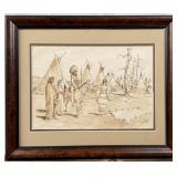 Frederic Remington His Death Song Painting