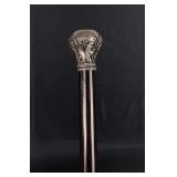 Victorian Silver and Mahogany Cane Walking Stick