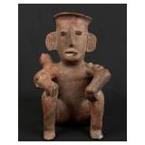 Pre Columbian Nayarit Seated Pottery Figure