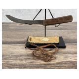 Native American Indian Skinning Knife and Sheath