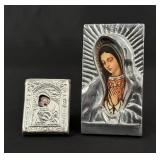 Pair of Oklad Icons Guadalupe Virgin Mary