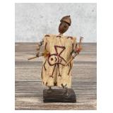 Oceanic Tribal Bean Arm Tapa Cloth Warrior Doll