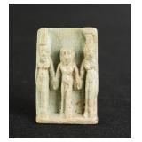 Ancient Egyptian Faience Osirian Triad Amulet