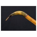Frontier Cowboy Steer Horn Cane Walking Stick