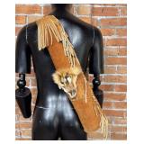 Native American Indian Leather Fox Arrow Quiver