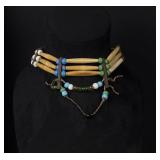 Native American Indian Hair Pipe Choker Necklace