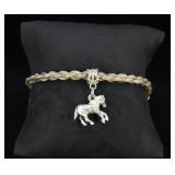 Sterling Silver and Horsehair Bracelet